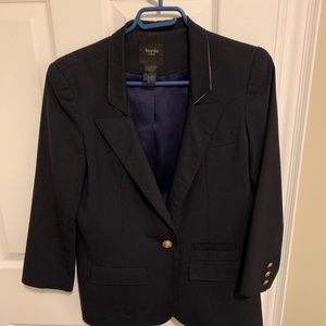 Navy Smythe one button blazer with white collar